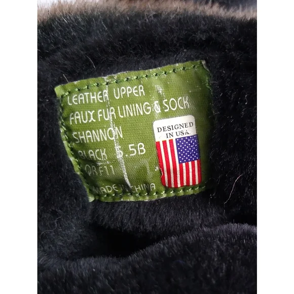 Earth Shoes Shannon Leather Fur Boots 5.5 - Picture 8 of 9